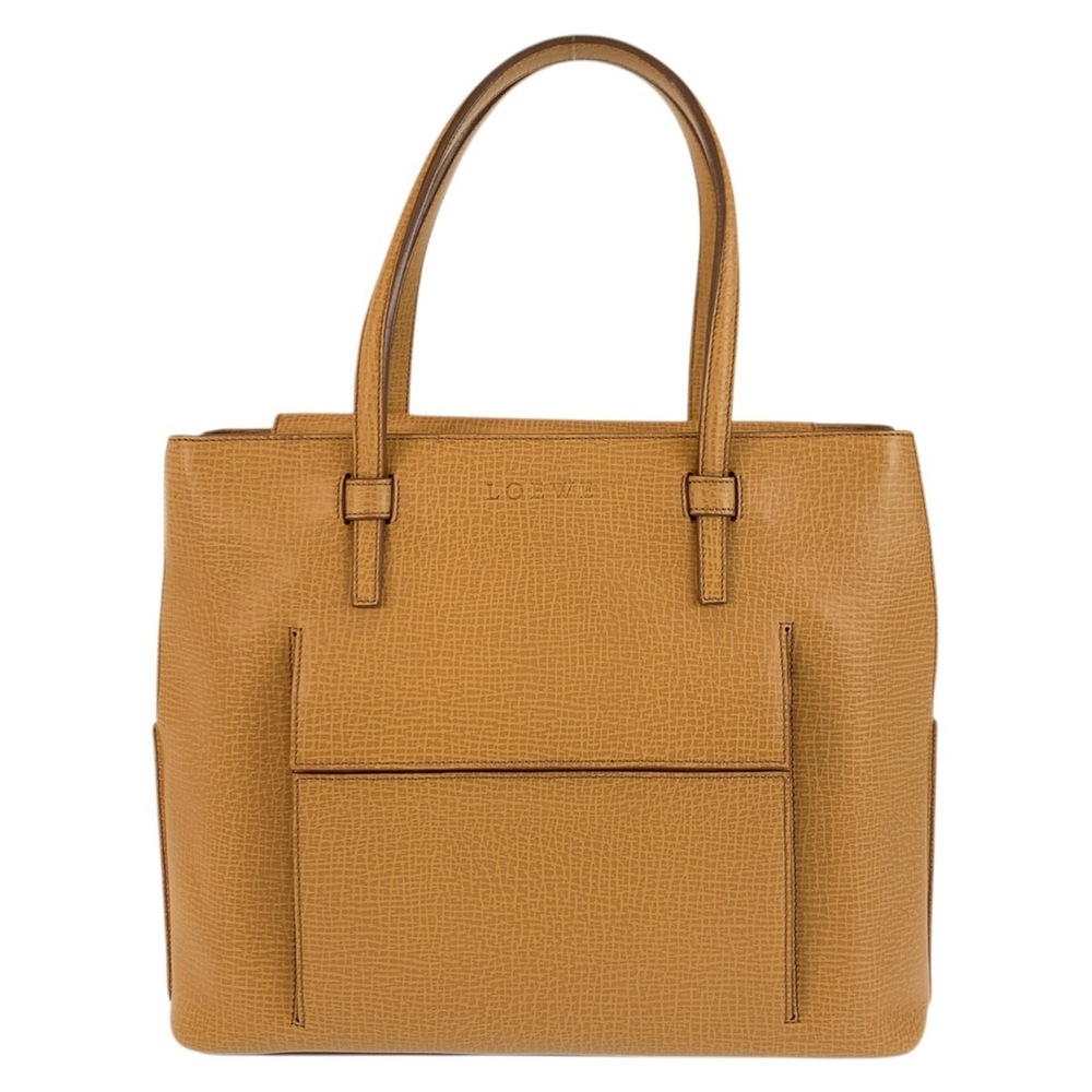 LOEWE Vintage Beige Leather Handbag/Tote Bag with Gold Hardware for Women